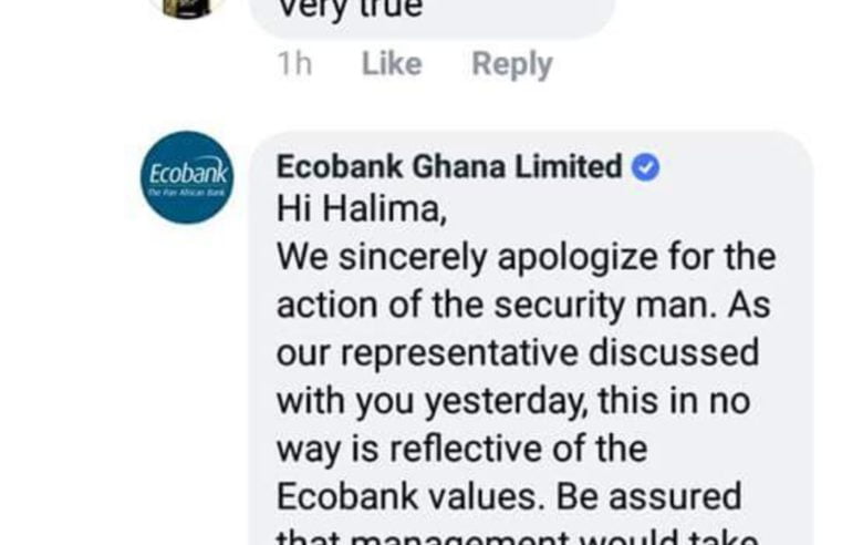 Ecobank Apologises to Muslim Lady Over “Bomb” Remarks