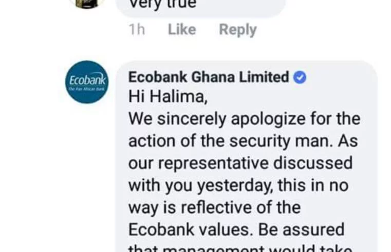 Ecobank Apologises to Muslim Lady Over “Bomb” Remarks